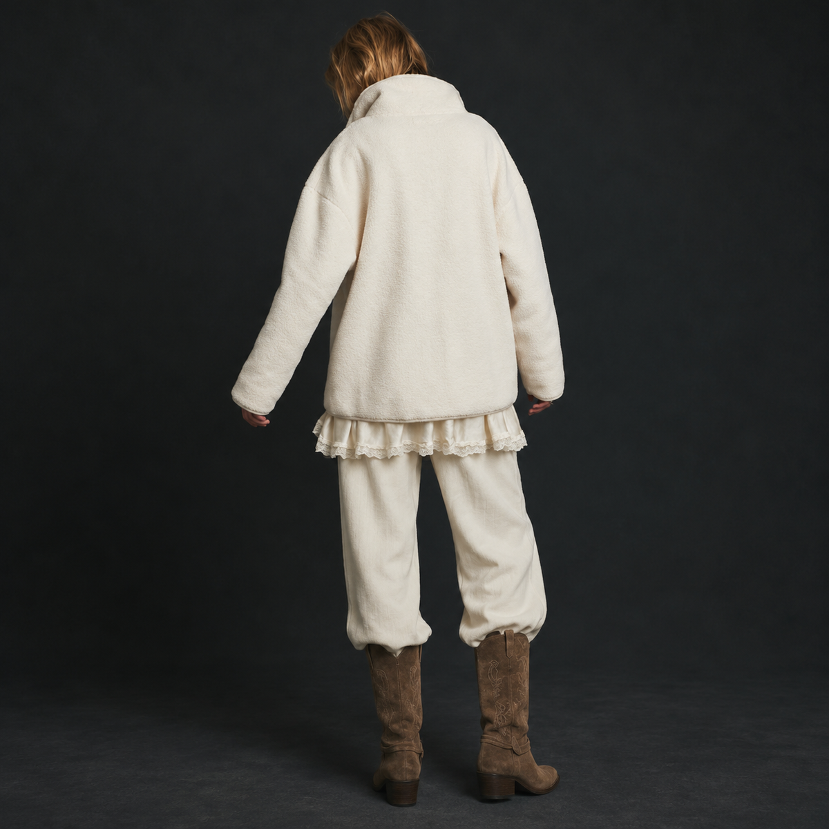 Free People Fleece Quarter Zip