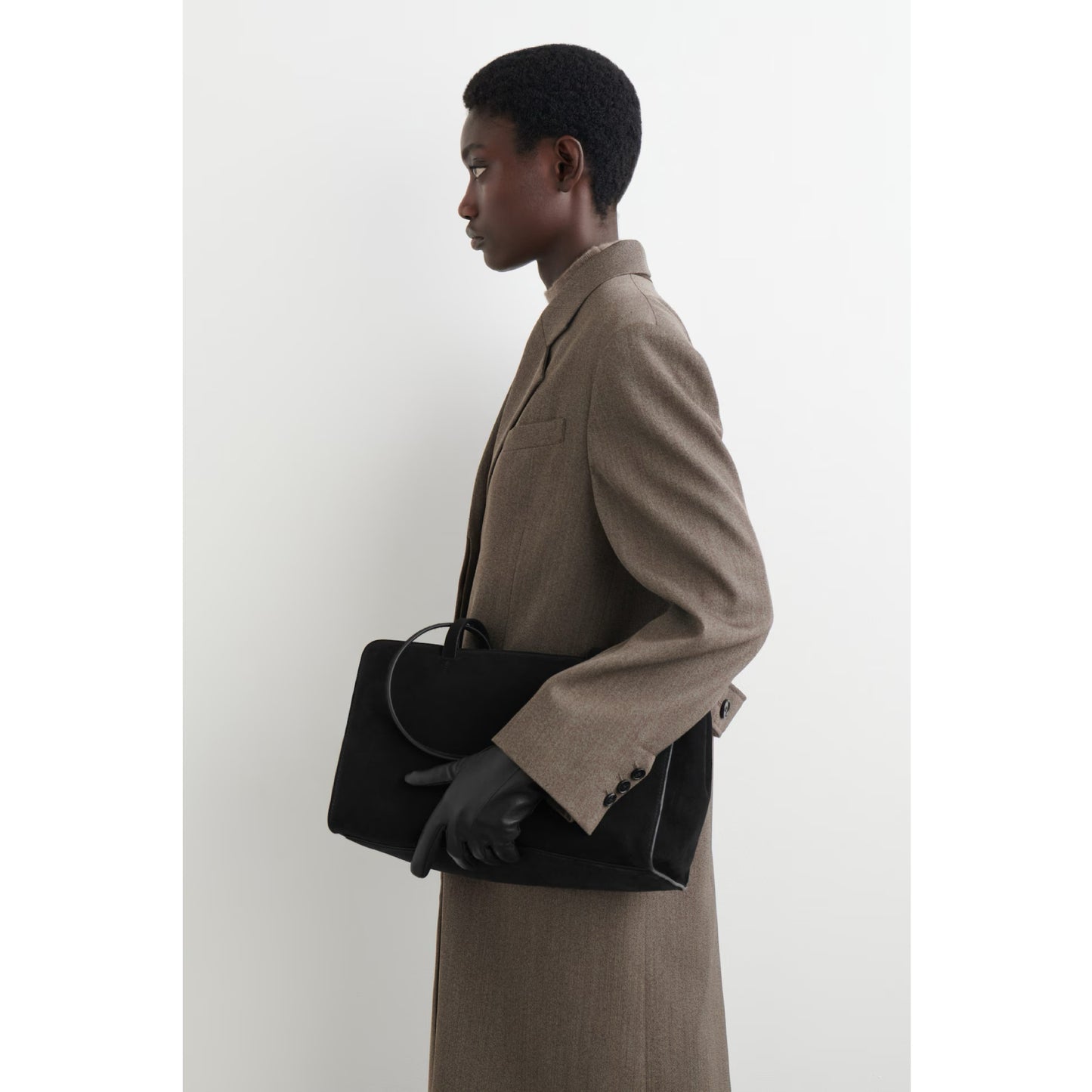 COS Black Leather Gloves