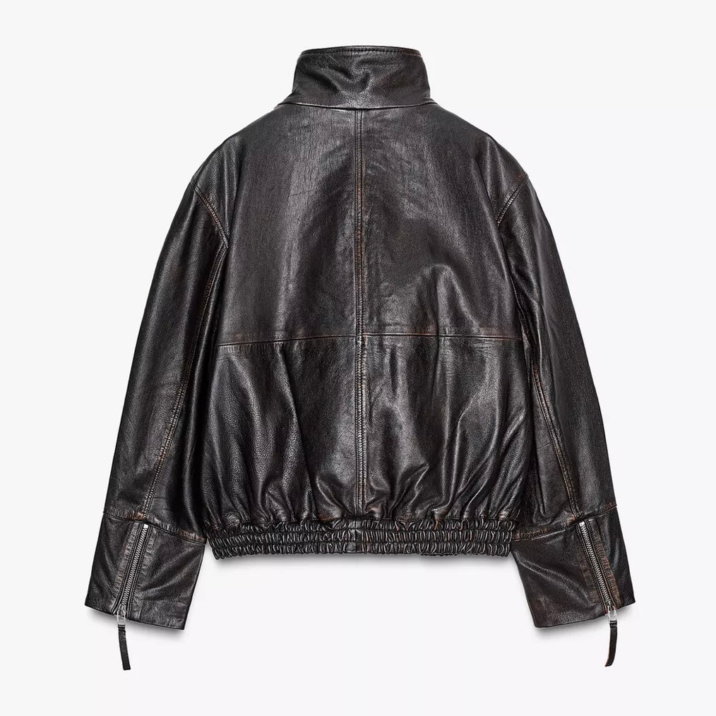 Zara Collection Leather Bomber