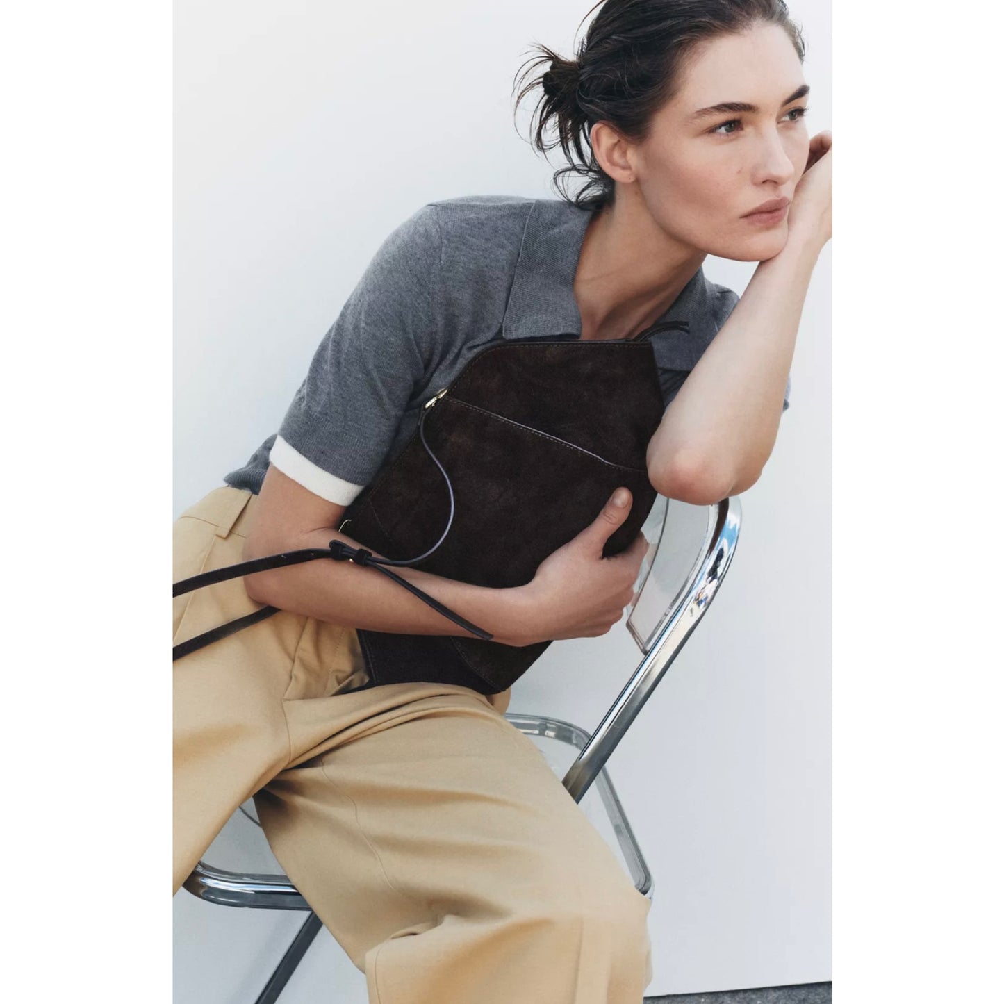 Zara Suede Crossbody Bag