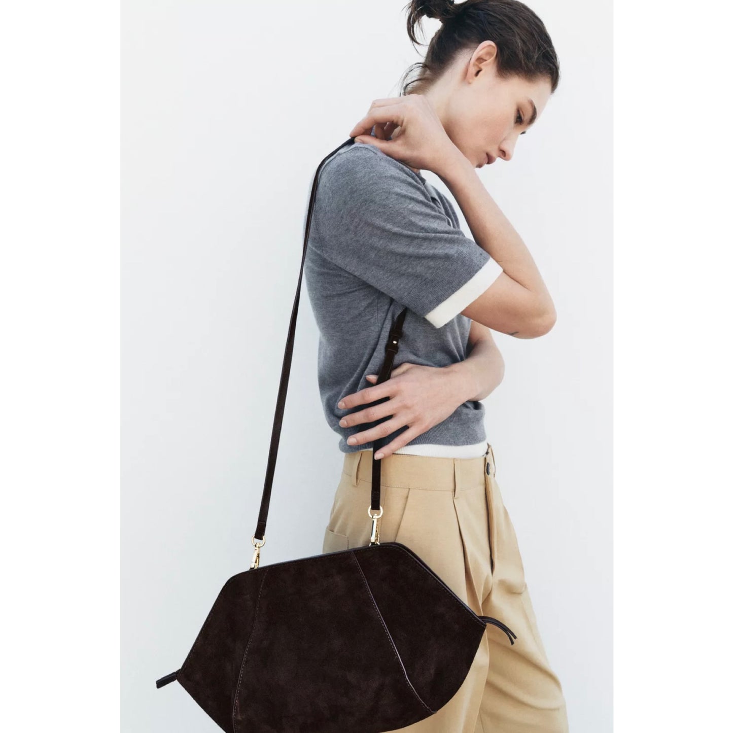 Zara Suede Crossbody Bag