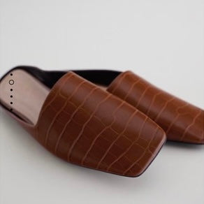Zara Croc Effect Slides