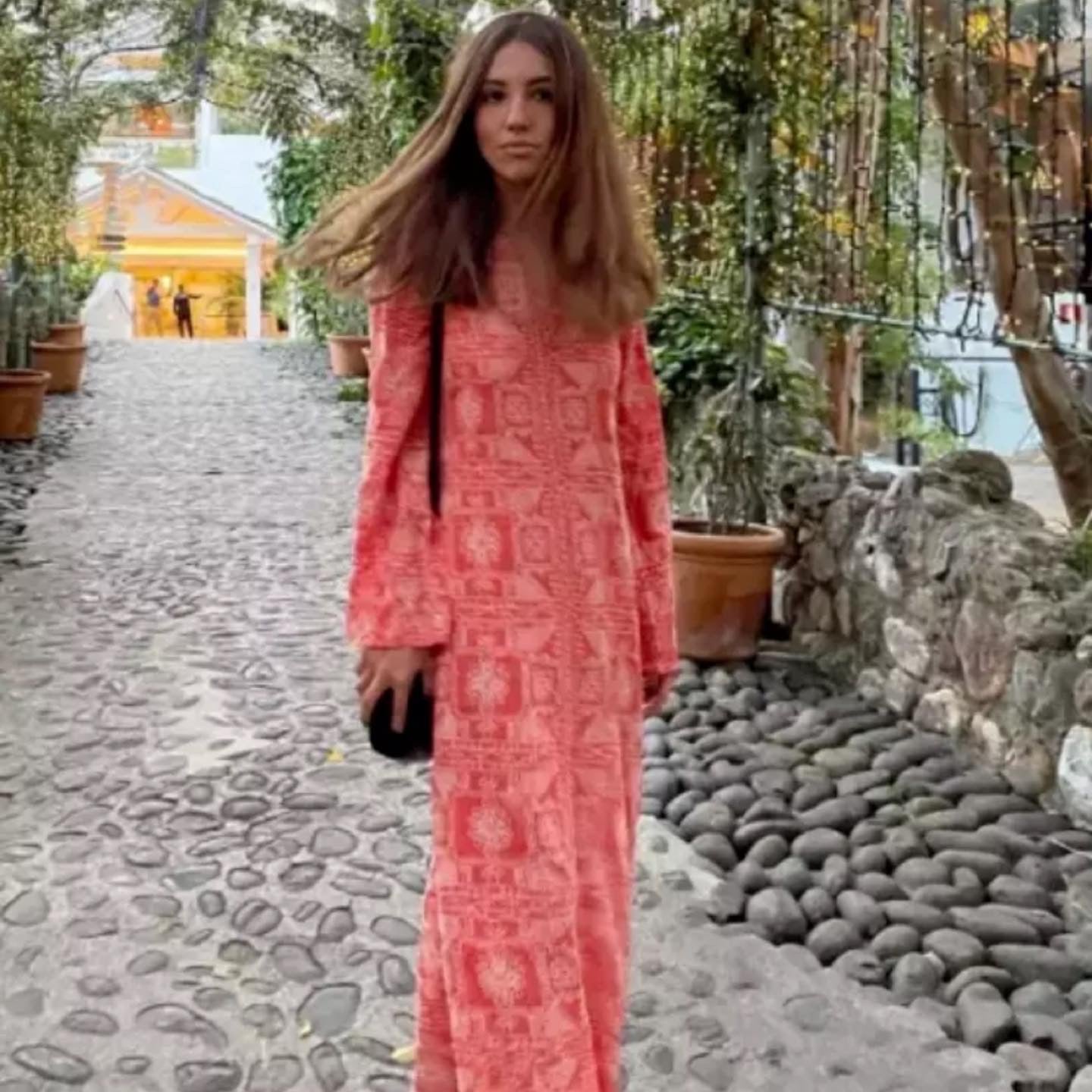 Zara Long Embroidered Dress