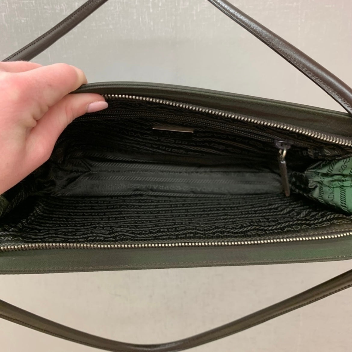 Prada Brown Nylon Shoulder Bag