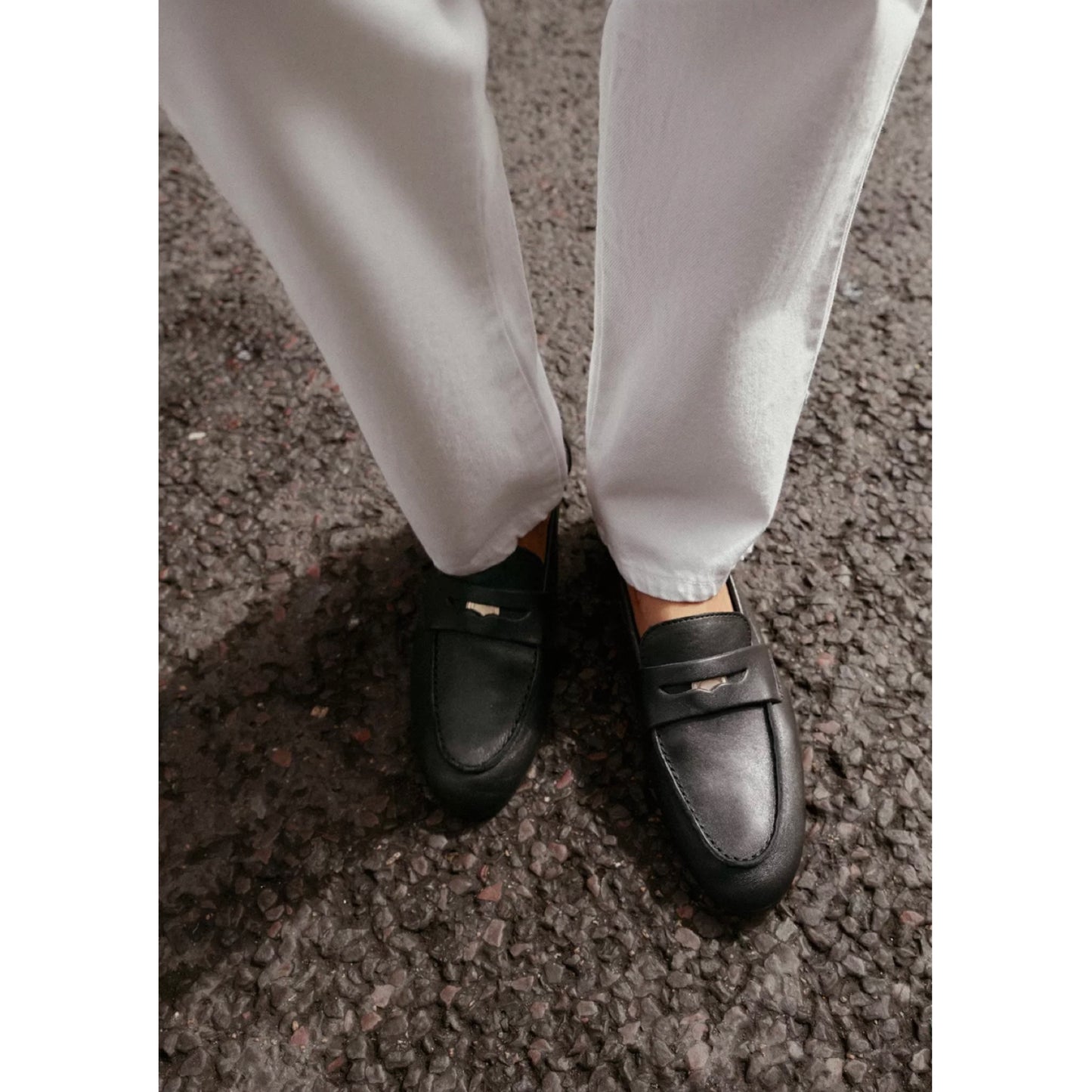 Zara Leather Penny Loafers