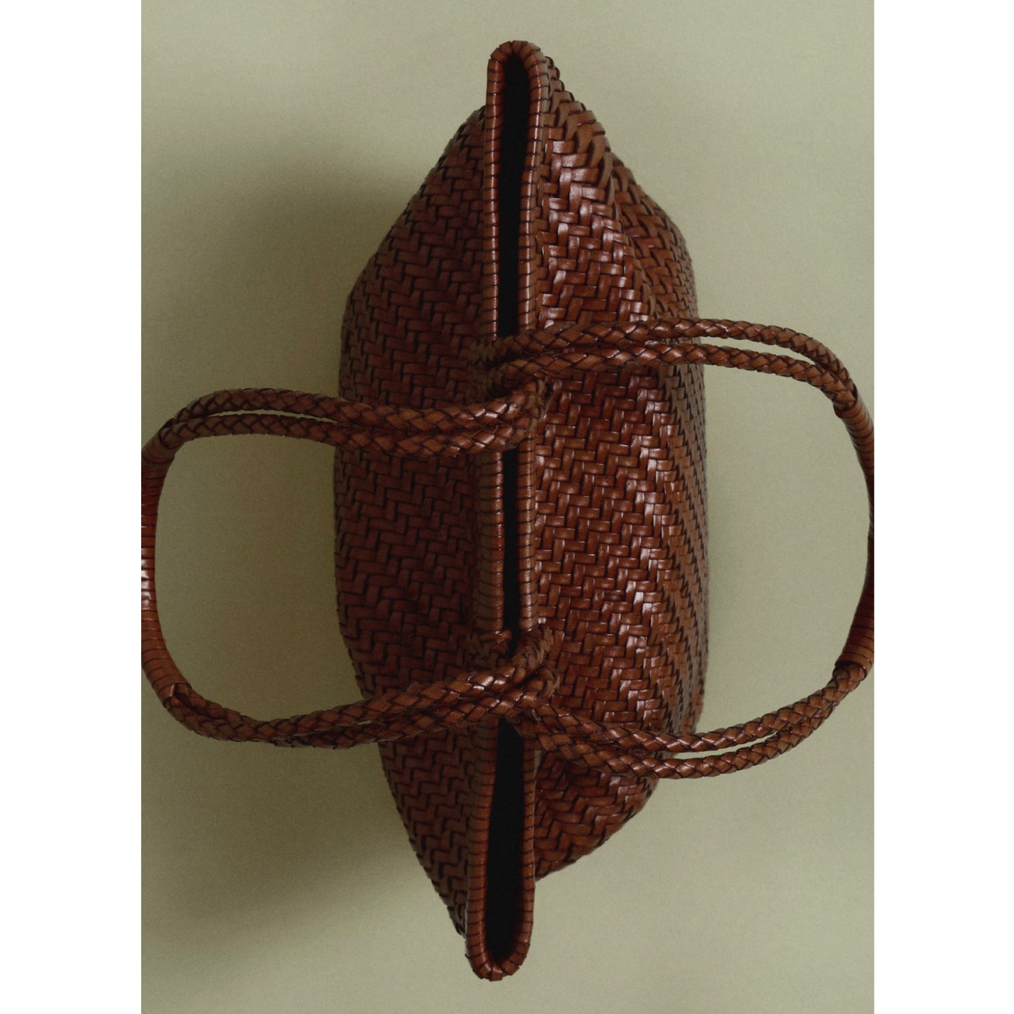 Mango Braided Leather Shoulder Bag