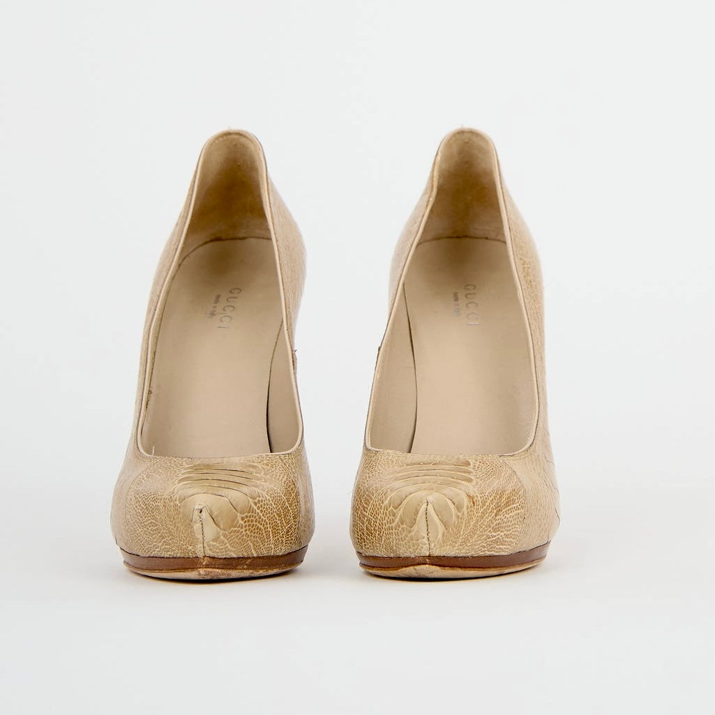 Gucci Croc Embossed Heels