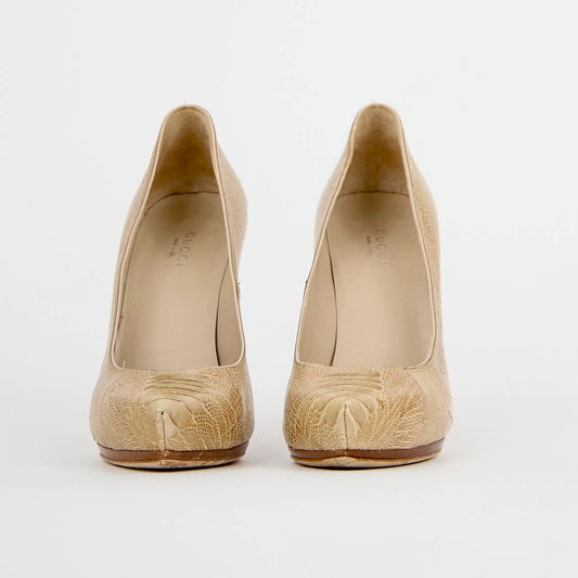Gucci Croc Embossed Heels