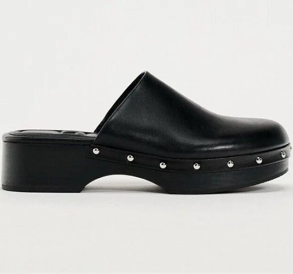 Zara Leather Clogs