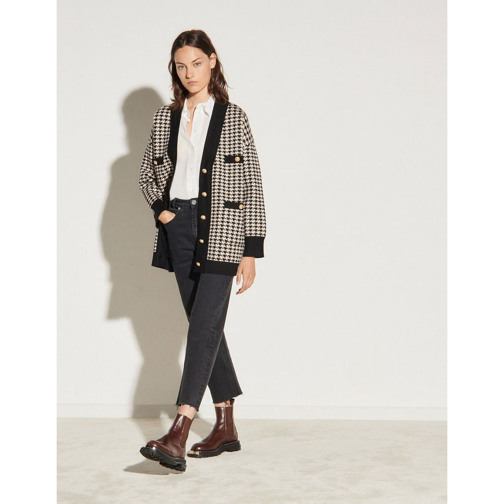 Sandro Houndstooth Cardigan