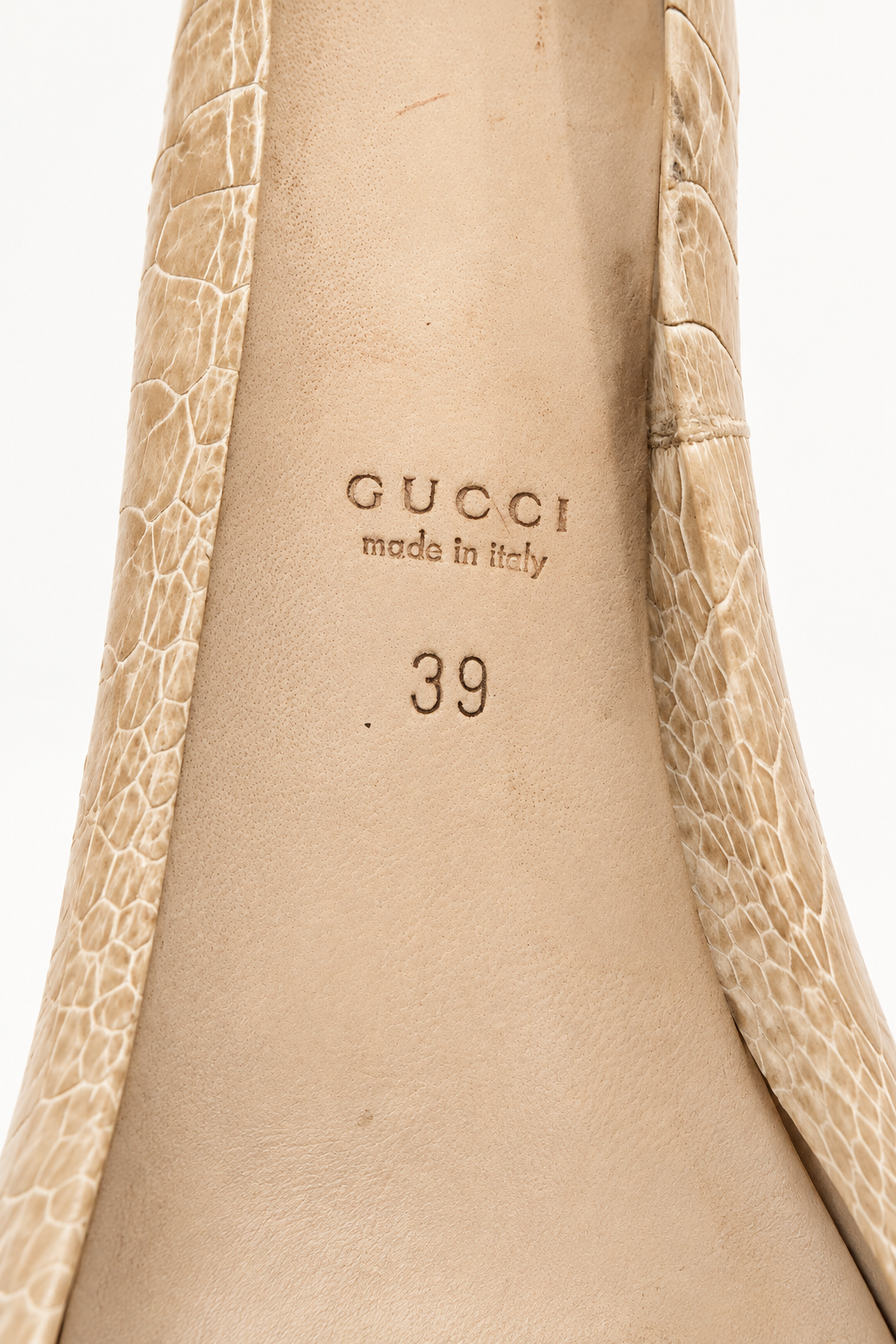 Gucci Croc Embossed Heels