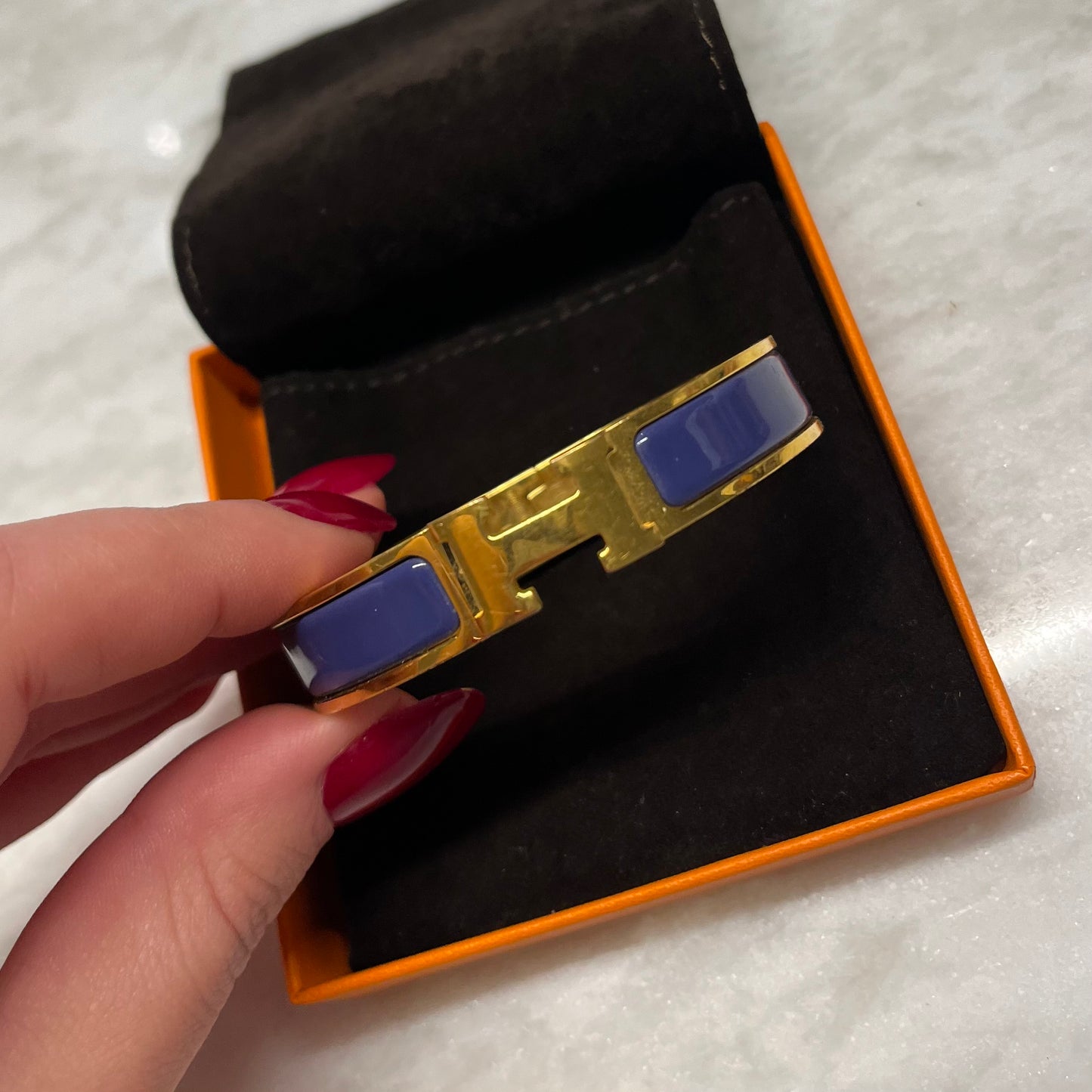 Hermes Blue Click H Bracelet