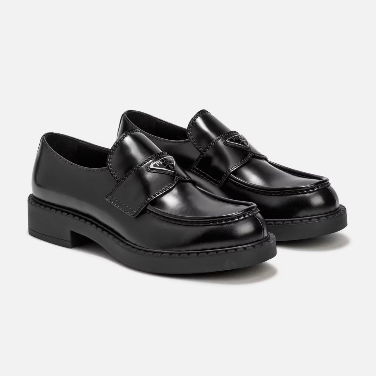 Prada Brushed Leather Loafers