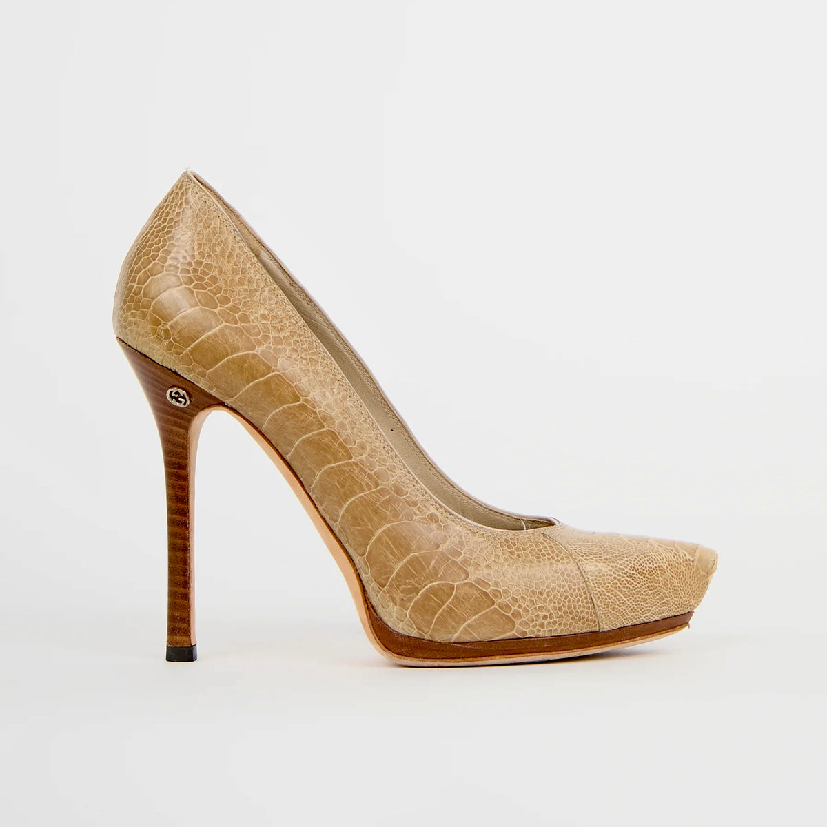 Gucci Croc Embossed Heels