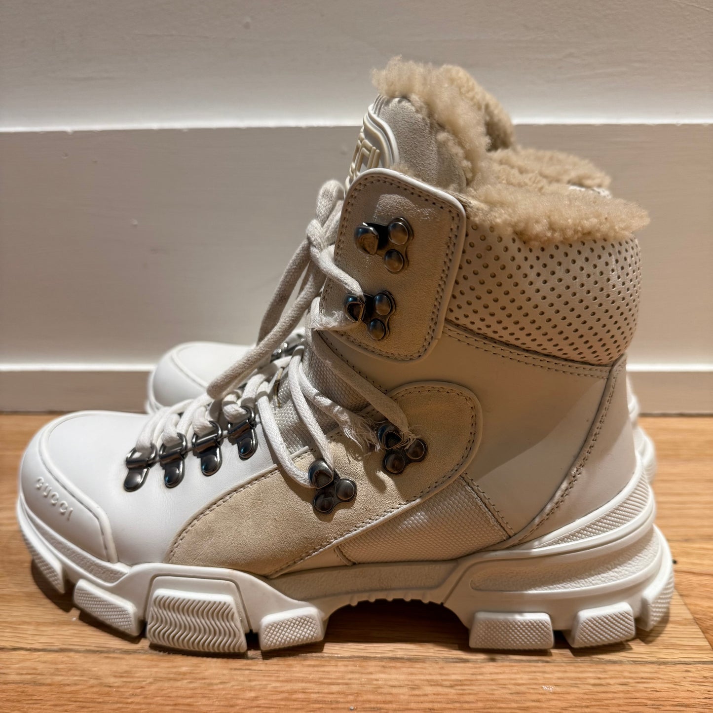 Gucci Leather and Shearling Boot