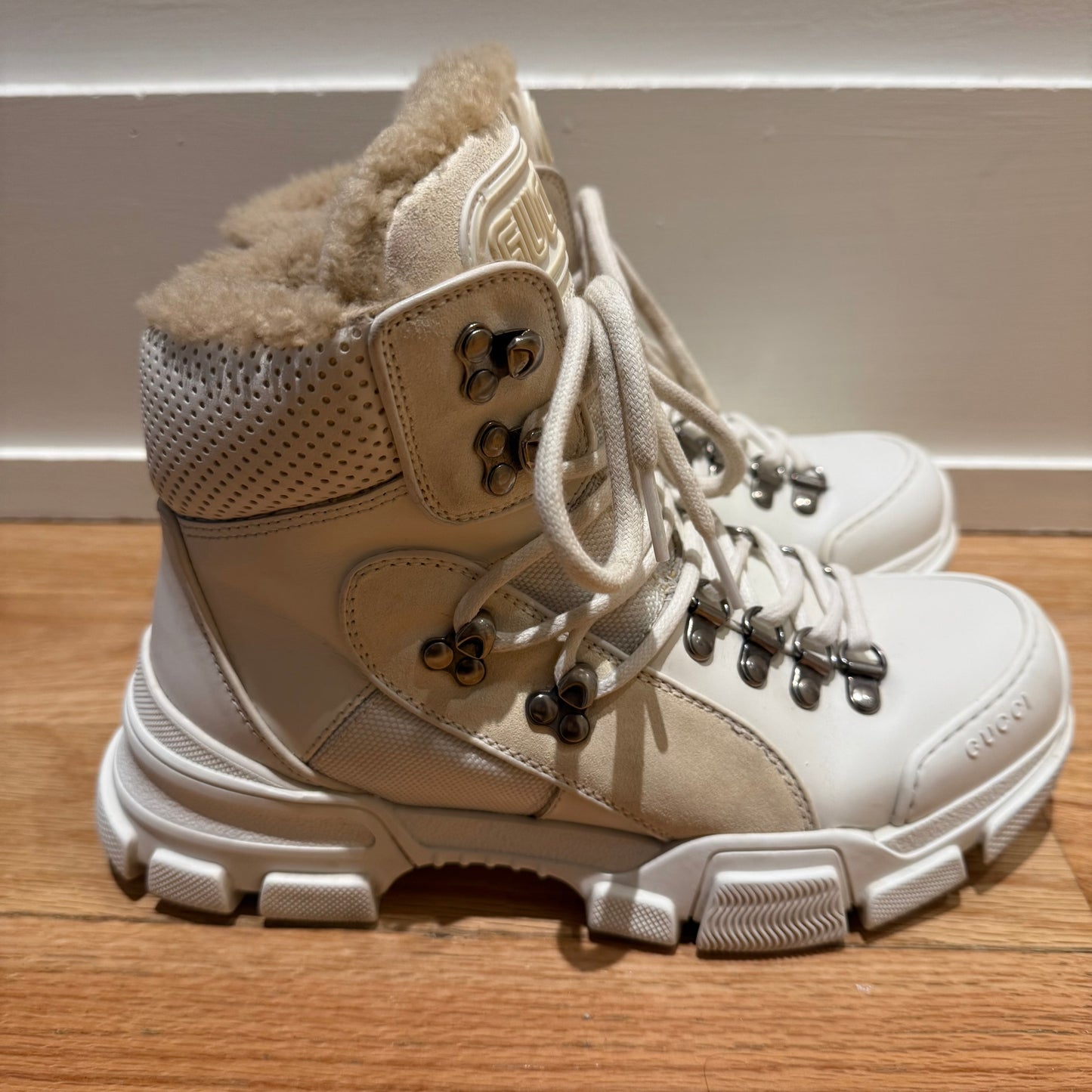 Gucci Leather and Shearling Boot