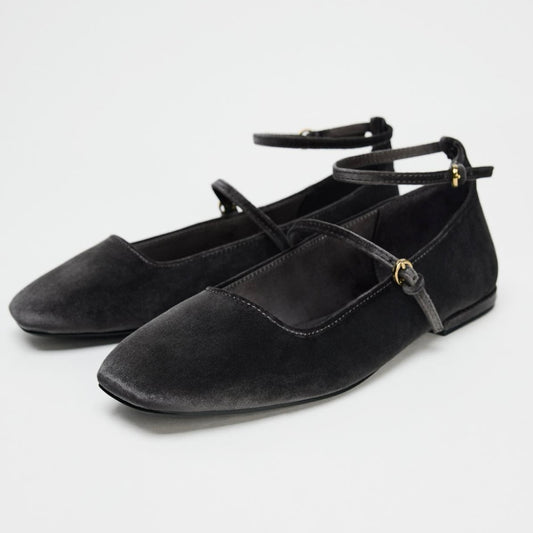 Zara Velvet Flats