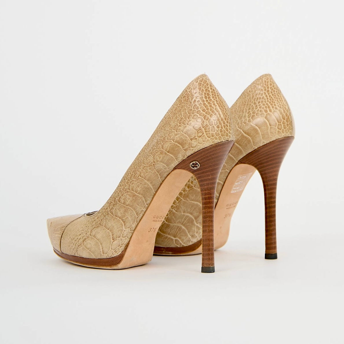 Gucci Croc Embossed Heels