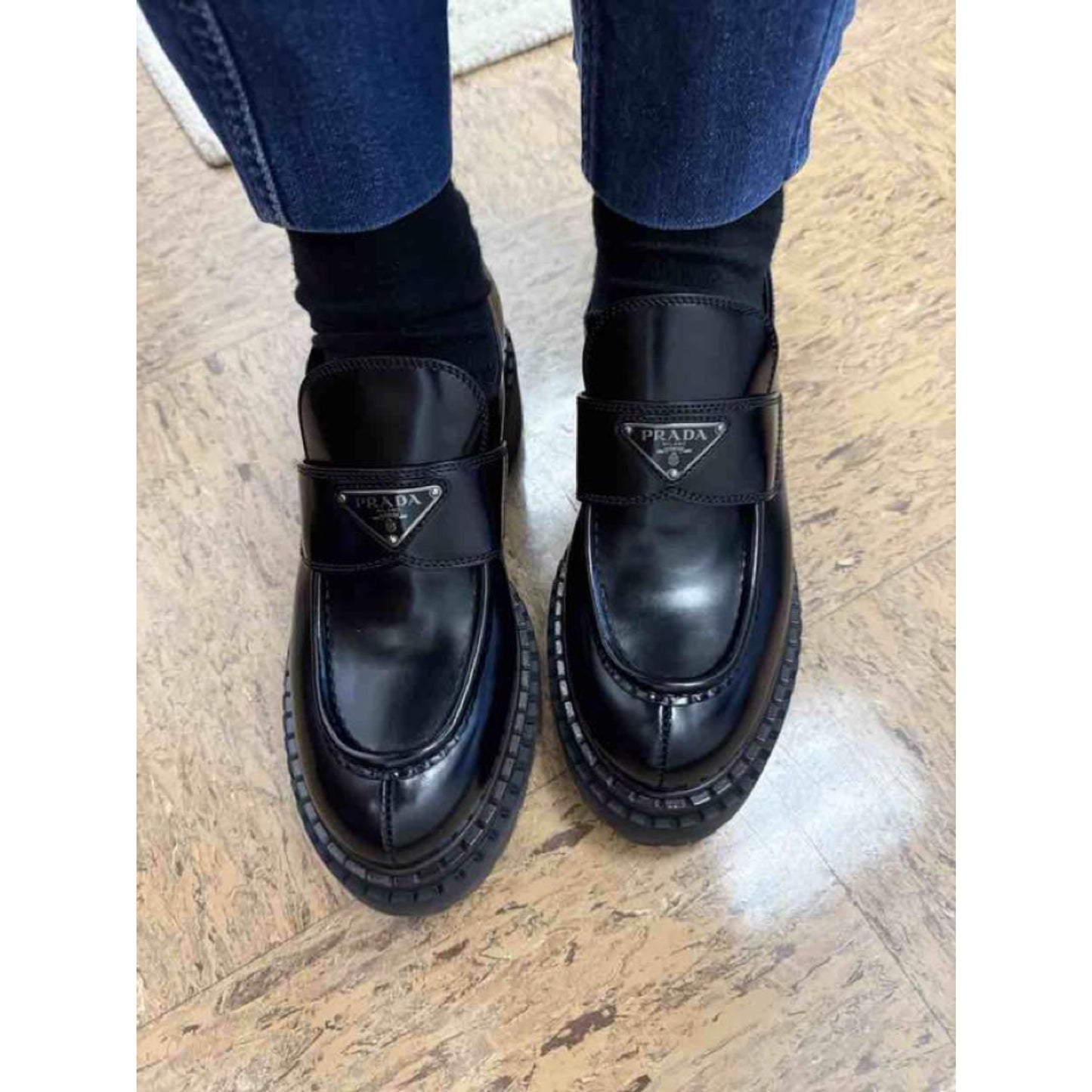 Prada Brushed Leather Loafers