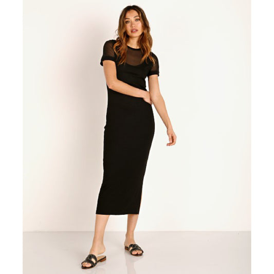 LNA Ribbed Black Dress