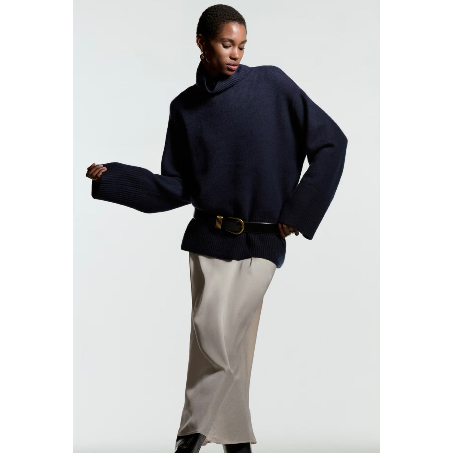 H&M Navy Cashmere Turtleneck