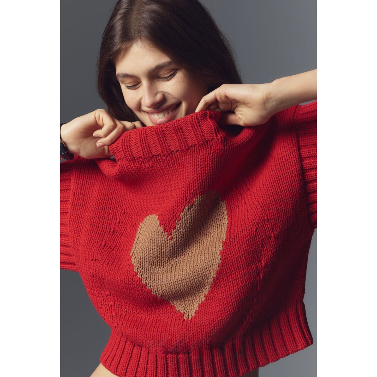 Anthropologie Heart Sweater