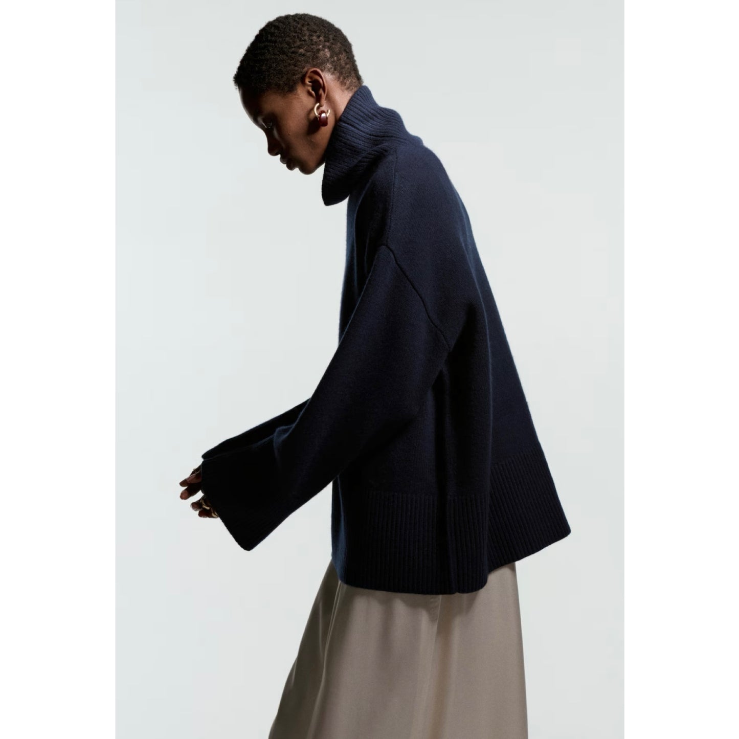 H&M Navy Cashmere Turtleneck