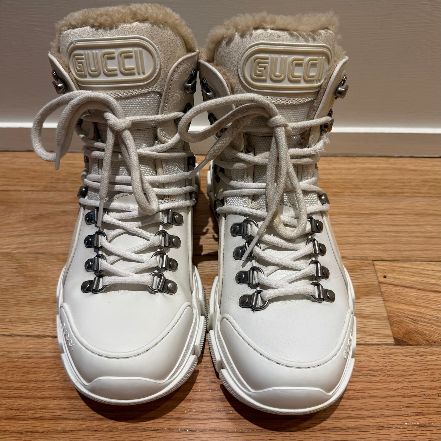 Gucci Leather and Shearling Boot