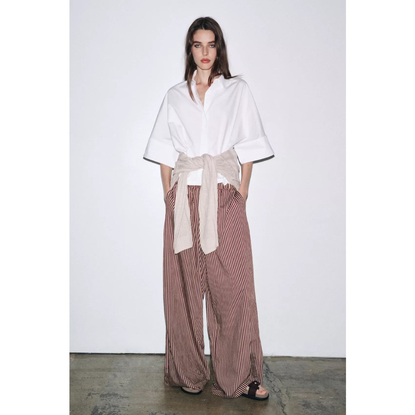 Zara Striped Flowy Pants