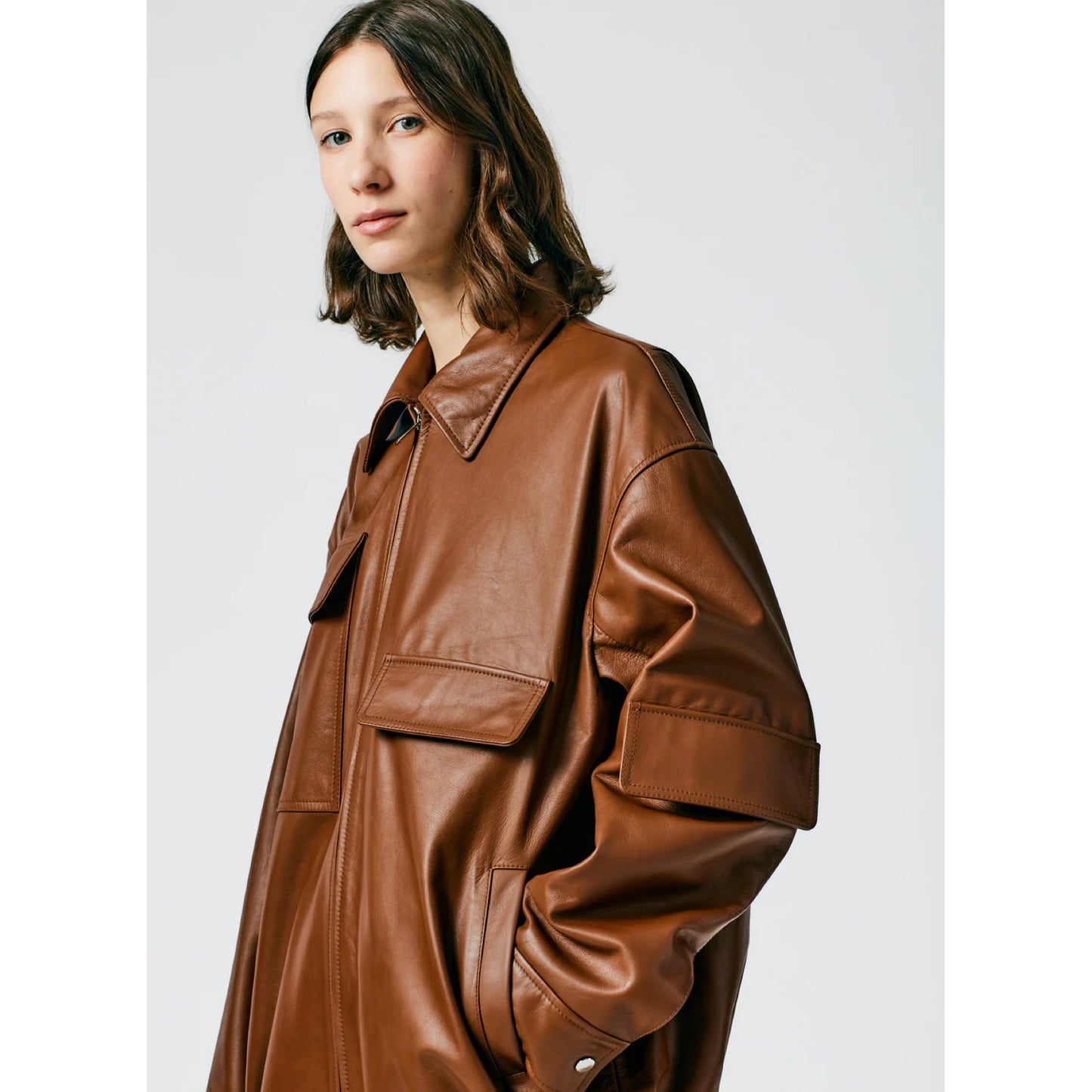 Tibi Leather Bomber