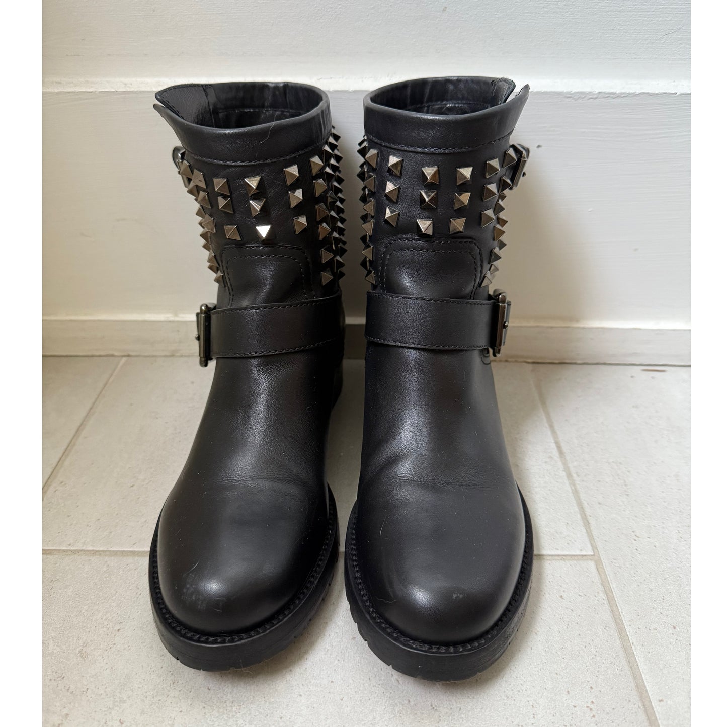 Valentino Rockstud Biker Boots