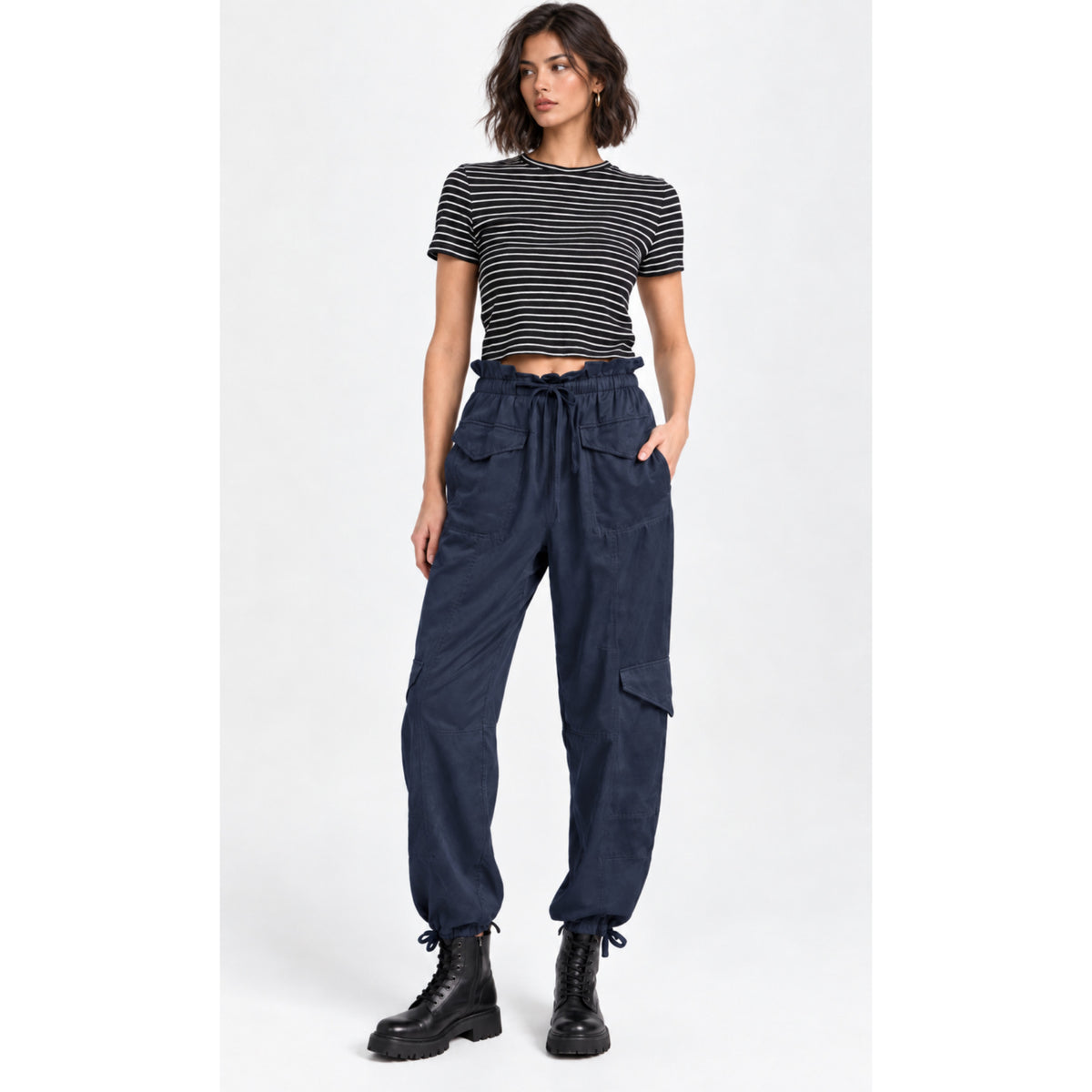Ganni Satin Cargo Pants