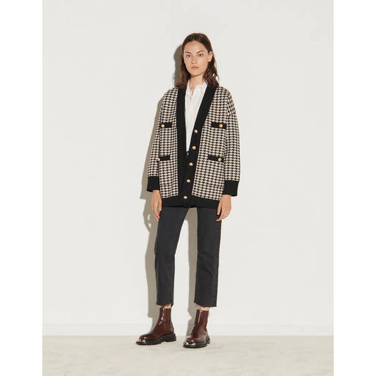 Sandro Houndstooth Cardigan