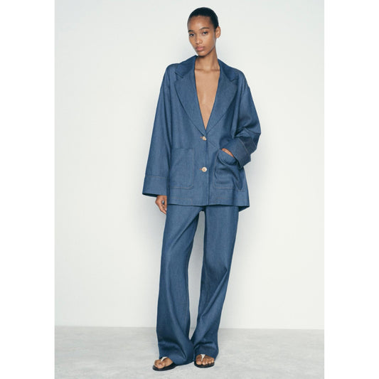 Zara Denim Pantsuit