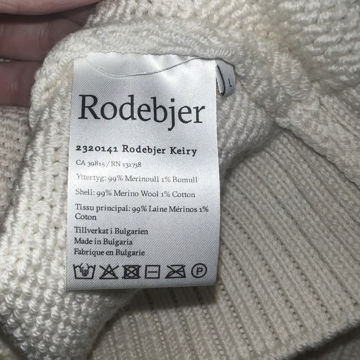 Rodebjer Merino Wool Sweater in Ivory