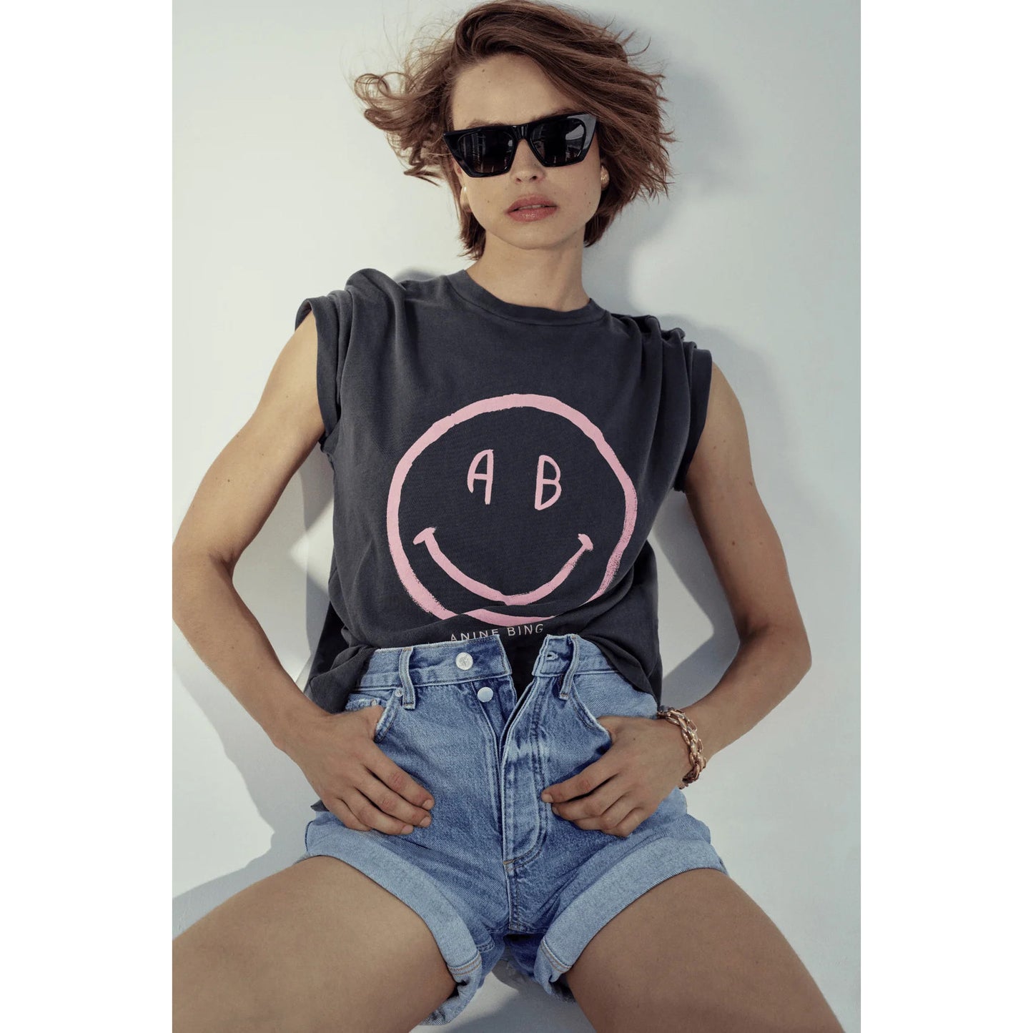 Anine Bing Smiley Tee