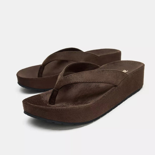 Zara Suede Flip Flops