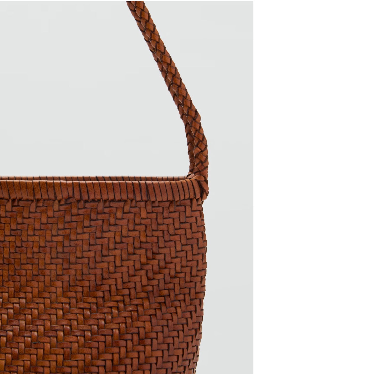 Mango Braided Leather Shoulder Bag