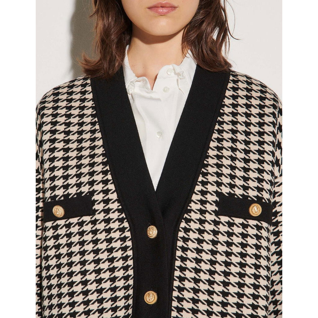 Sandro Houndstooth Cardigan