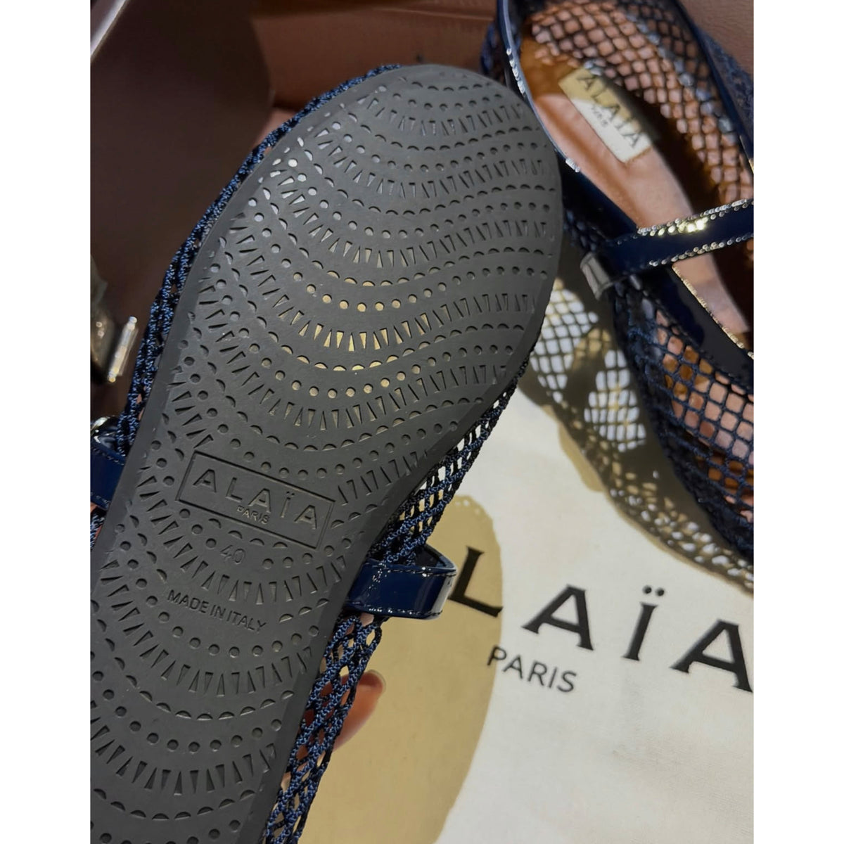 Alaia Fishnet Flats in Fishnet