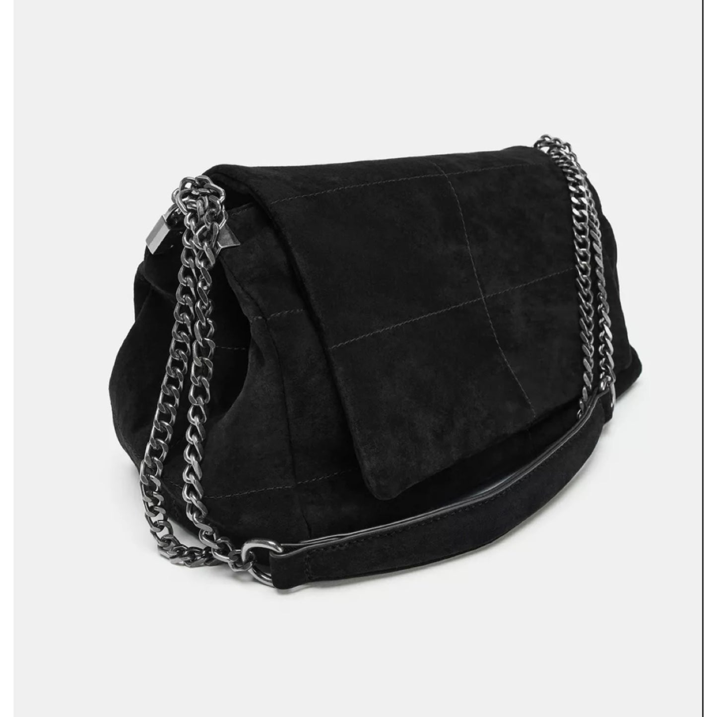 Zara Black Suede Shoulder Bag