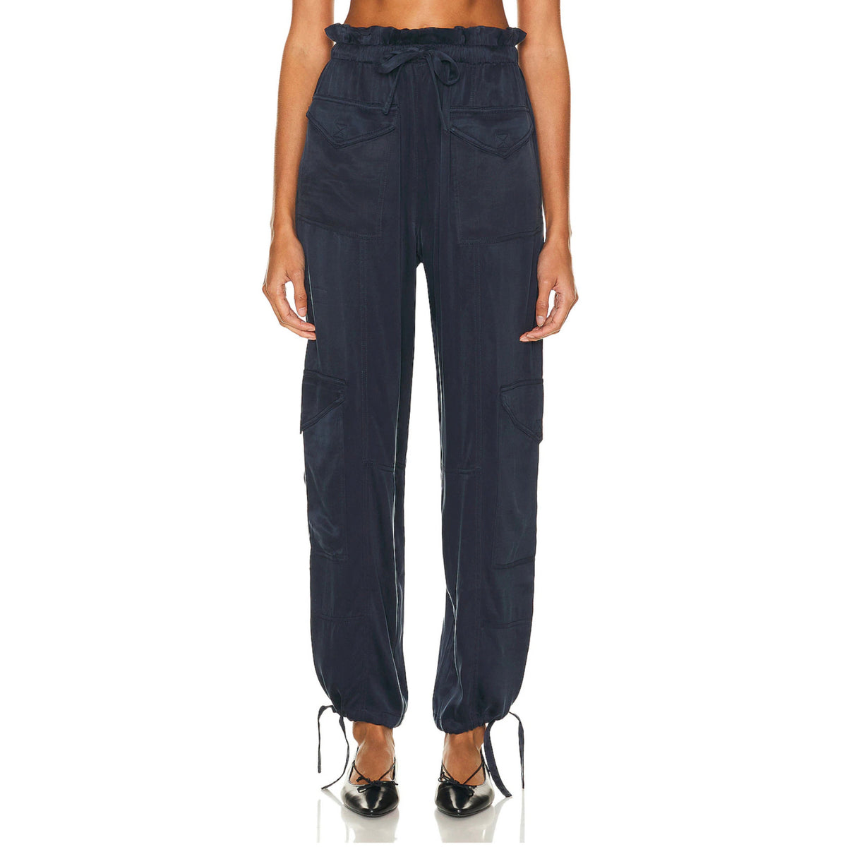 Ganni Satin Cargo Pants