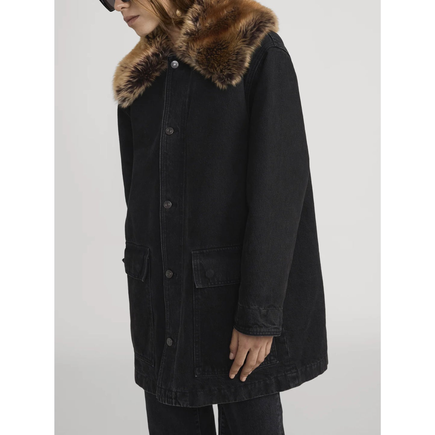 Frame Shearling Collar Coat
