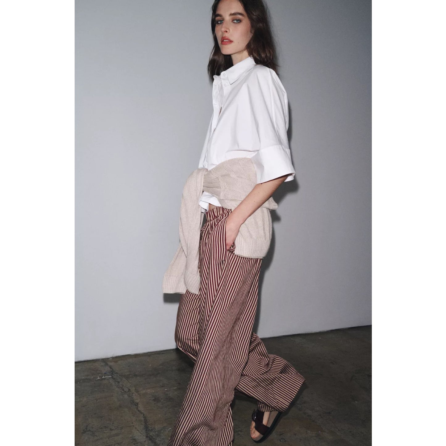 Zara Striped Flowy Pants