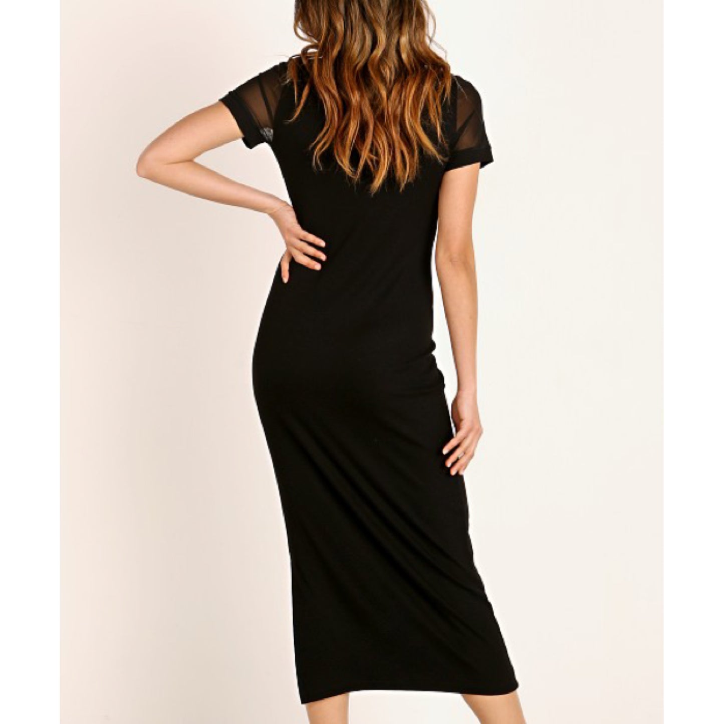 LNA Ribbed Black Dress