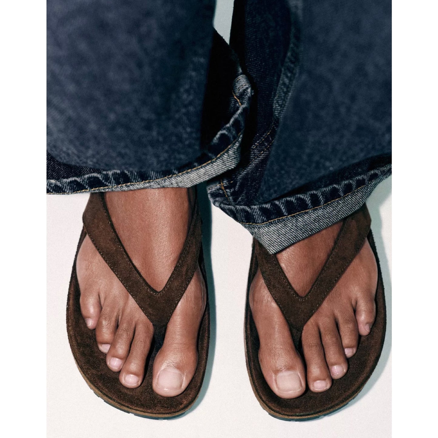 Zara Suede Flip Flops