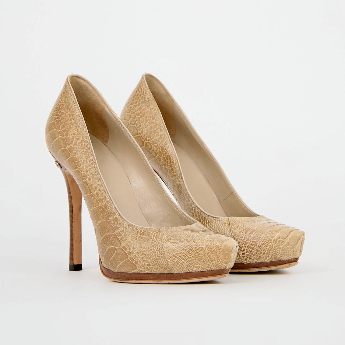 Gucci Croc Embossed Heels