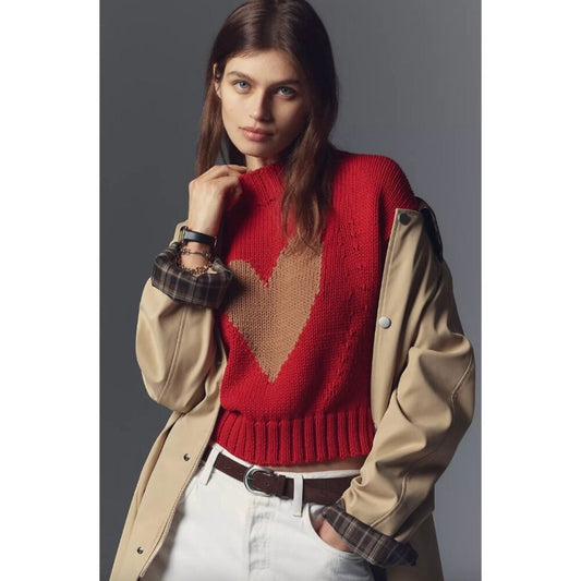 Anthropologie Heart Sweater