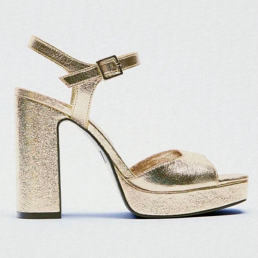 Zara Gold Heels