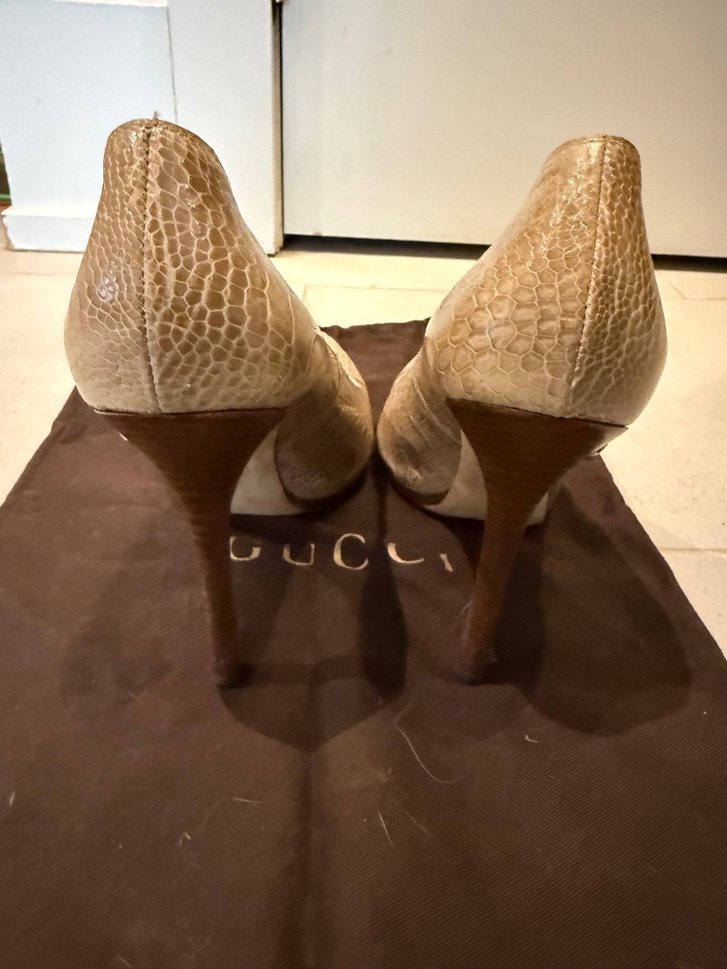 Gucci Ostrich Leg Pump